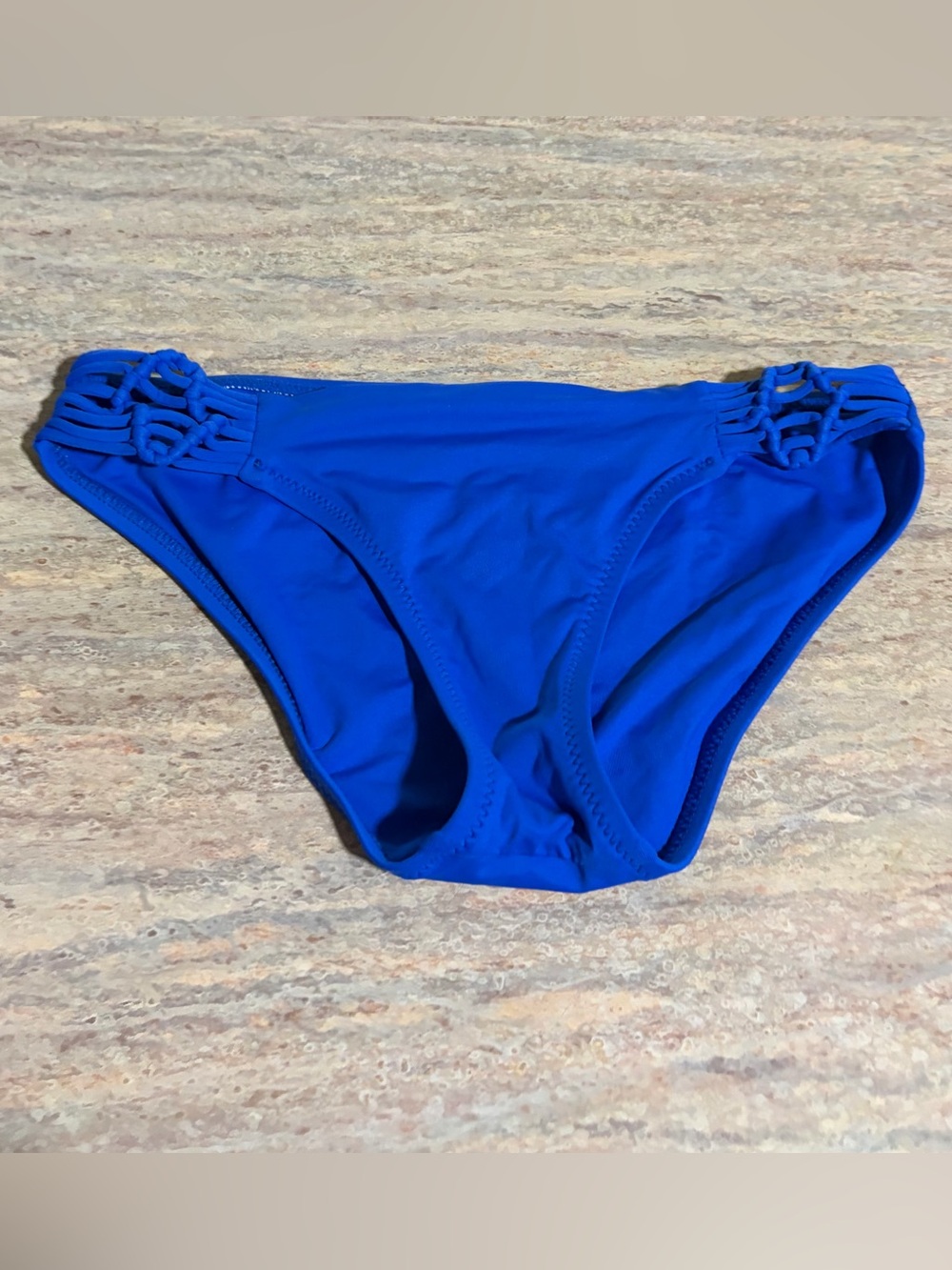 Becca by Rebecca Virtue Blue Macramé Side Swimwear Bikini Bottoms
